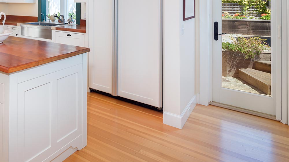 Laminate flooring in a customers kitchen